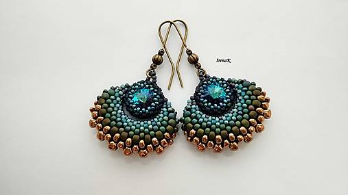 Náušnice - Pávie (mat) III. - 17953372_