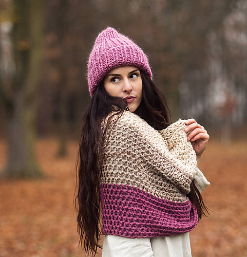 Šály a nákrčníky - Zachumlání AllPaka růžovo/béžovo/krémová - 17953126_