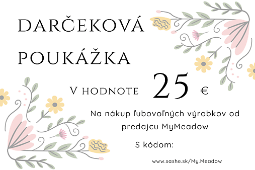 Darčeková poukážka na sumu 25€ - voucher
