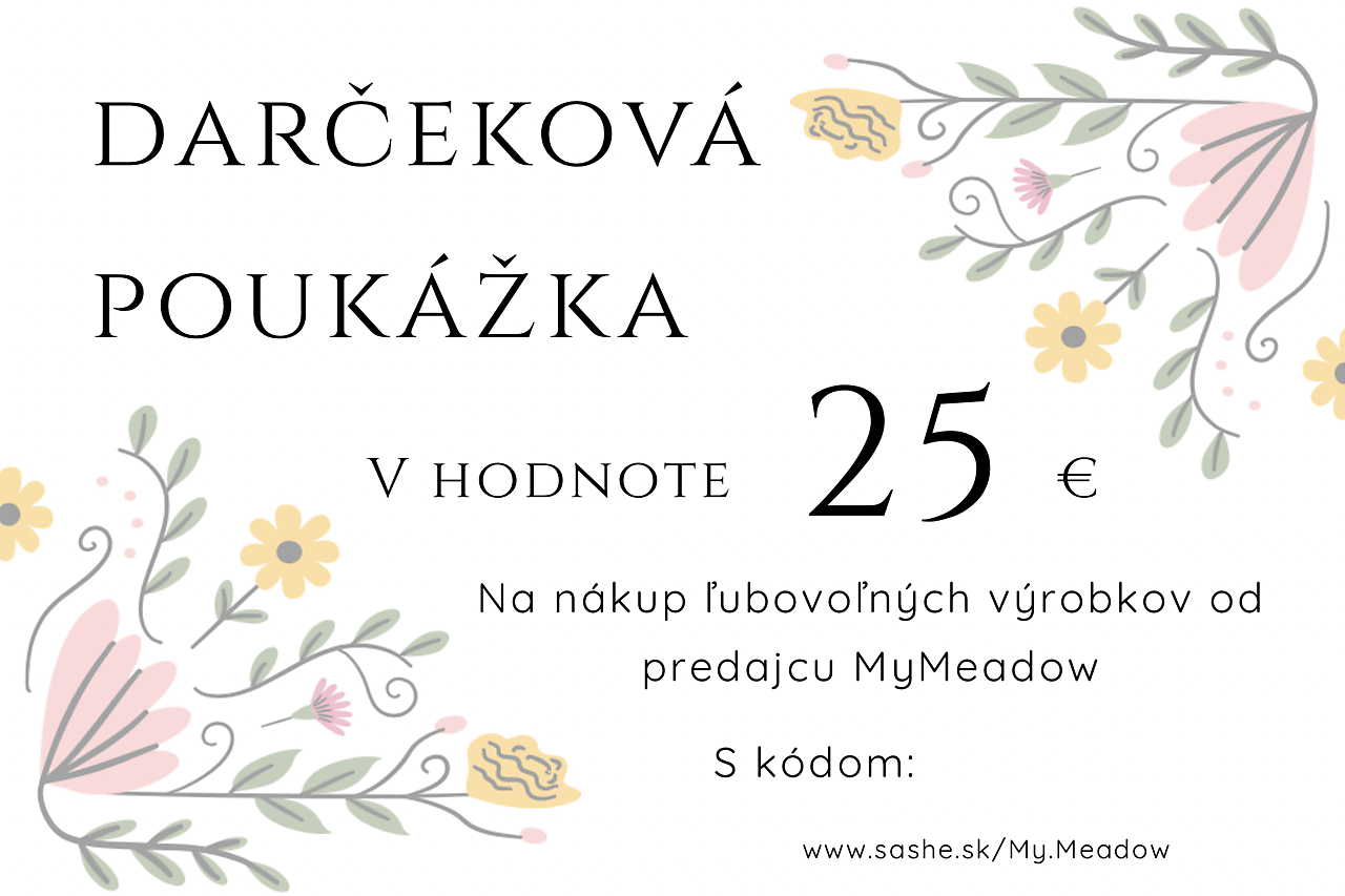 Darčeková poukážka na sumu 25€ - voucher