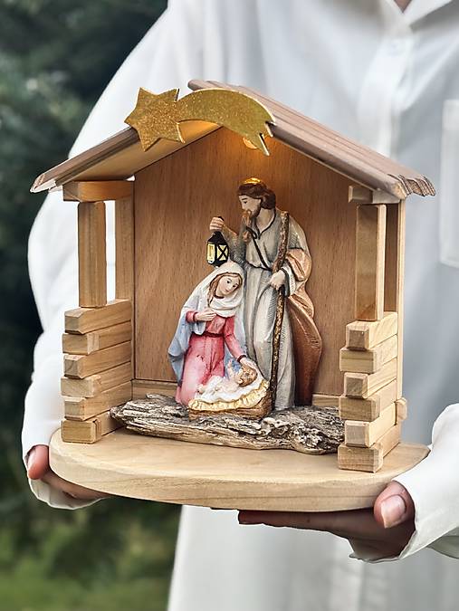 Dekorácie - Betlehem s LED svetlom - 17954098_