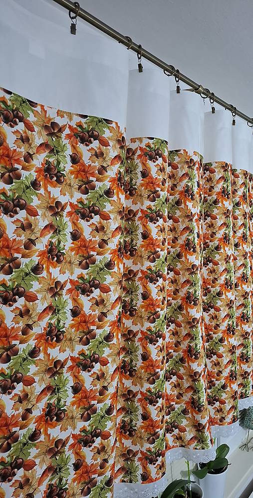 Úžitkový textil - Záves listy a gaštany - 17957747_