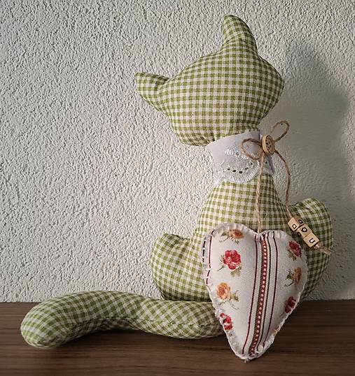 Dekorácie - Mačka do okna na chalupu k sade,,ružičky v pruhoch a kocka" - 17957798_
