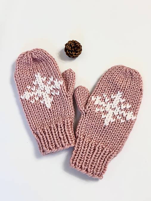 Rukavice - Palčiaky.  (Ružová) - 17957600_