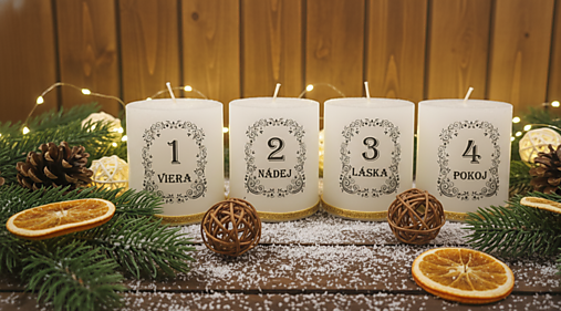 Sviečky - Set adventné sviečky - 17955537_