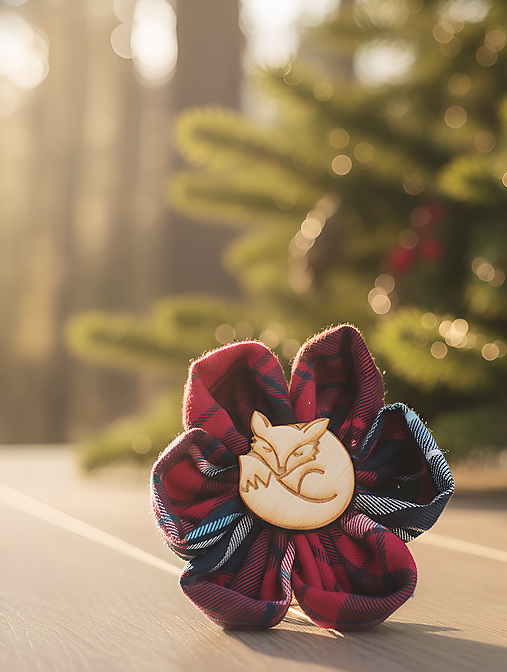 Detské doplnky - Karovaná vianočna brošňa - 17957612_