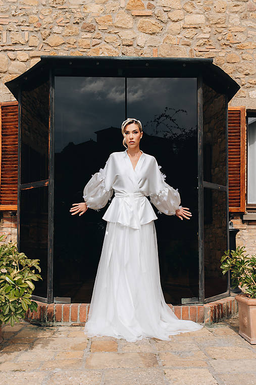 Svadobná čelenka do vlasov s riečnymi perlami Júlia