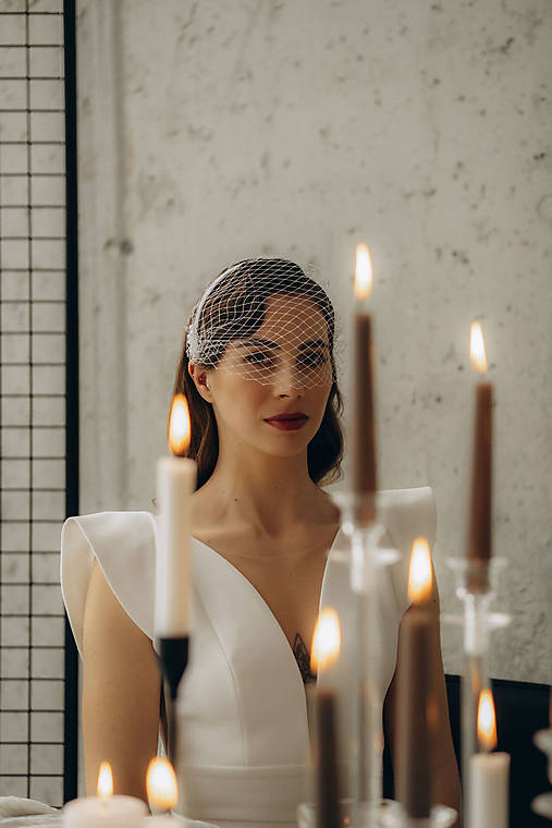 Francúzsky závoj s riečnymi perlami (Závoj s riečnymi perlami)