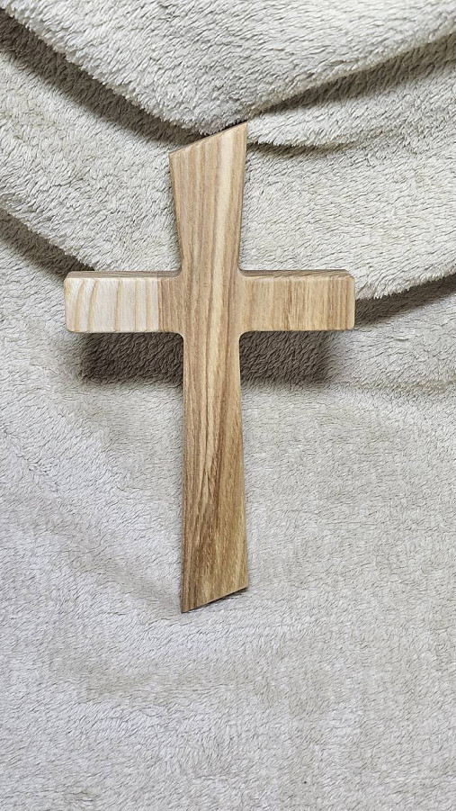 Dekorácie - Drevený svadobný krížik  (Jaseňový krížik- bez gravirovania) - 17956927_