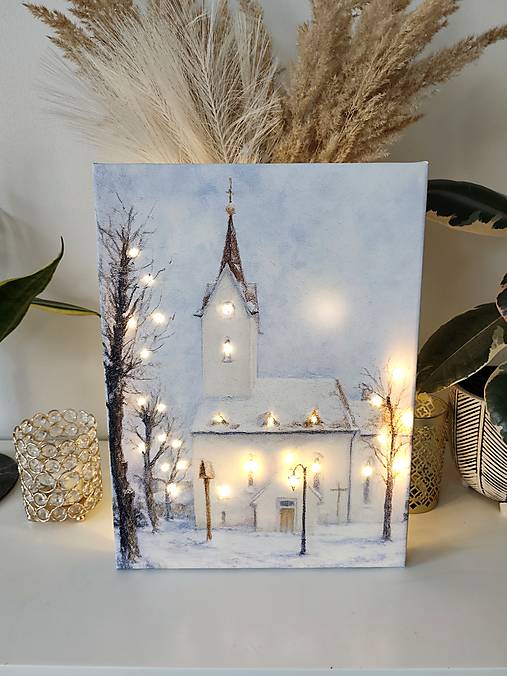 Obrazy - Obraz „Lendacký kostolík“ – svietiaci LED obraz - 17955675_