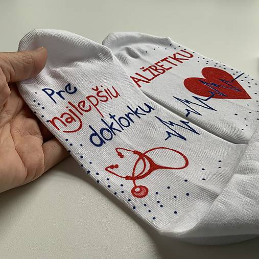 Maľované ponožky pre pani doktorku (pre najlepšiu  doktorku s menom 2)