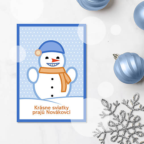 Papiernictvo - Vianočná pohľadnica Cute snowman - 17956877_