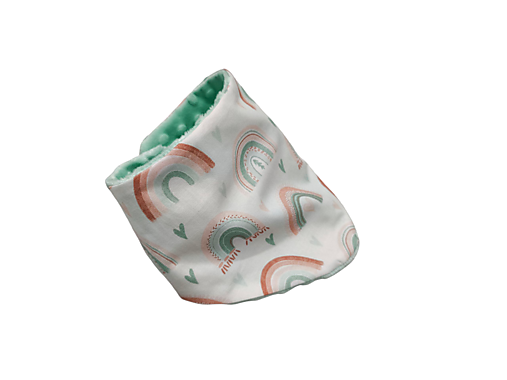 Detské doplnky - Nákrčník mentolová minky + dúhy - 17959965_