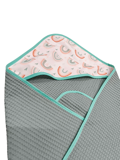 Detský textil - Detská vafľová osuška s kapucňou - 17959998_