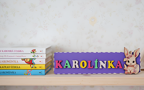 Detské doplnky - Detská menovka- zajačik - 17958732_