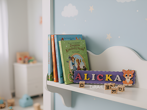 Tabuľky - Menovka do detskej izby- mačička - 17958911_