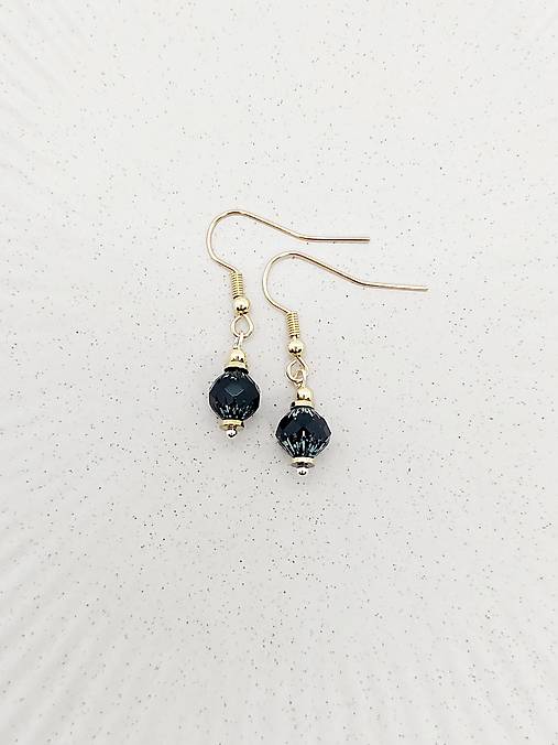 Náušnice - Náušnice black jet - 17959187_