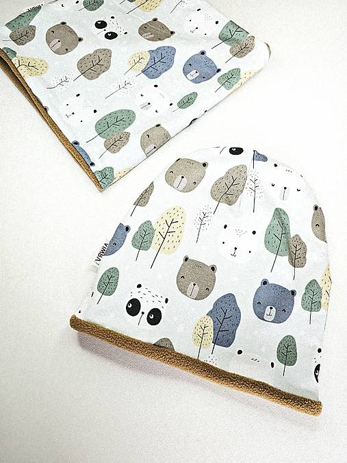 Čiapka/nákrčník na zimu "bears"