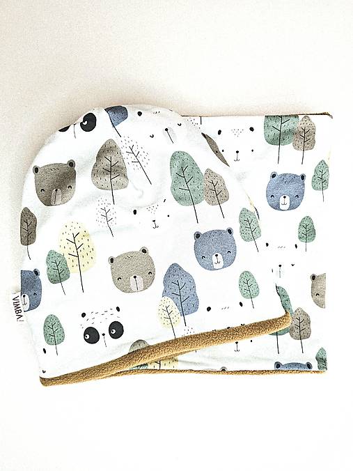 Čiapka/nákrčník na zimu "bears"