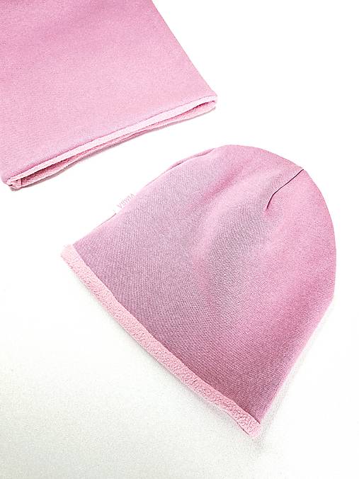 Čiapka/nákrčník na zimu "old pink"