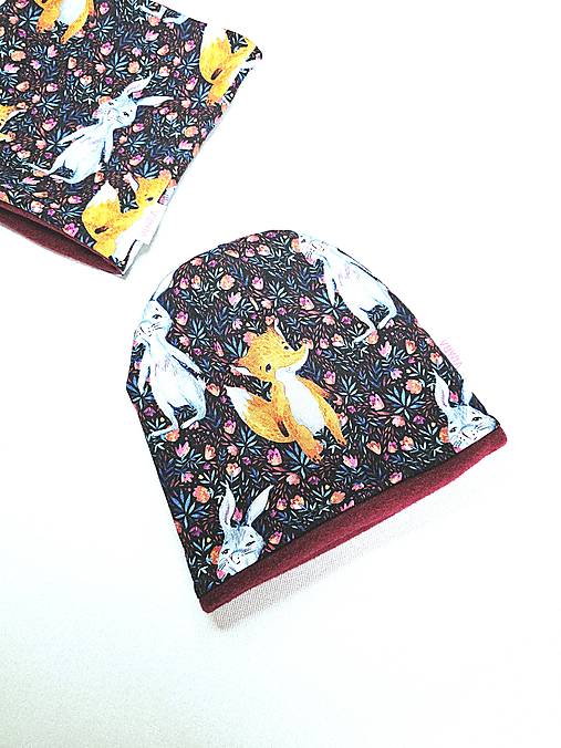 Čiapka/nákrčník na zimu "rabbit&fox"