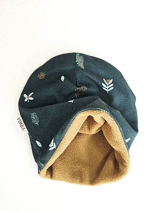 Čiapka/nákrčník na zimu "zelený les"