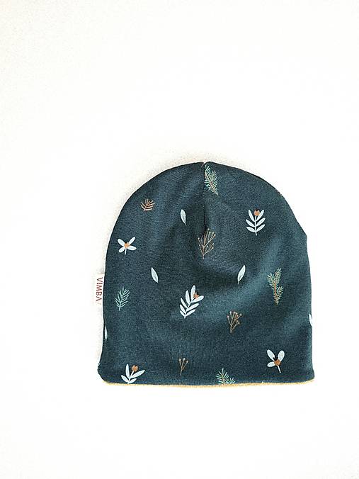 Čiapka/nákrčník na zimu "zelený les"