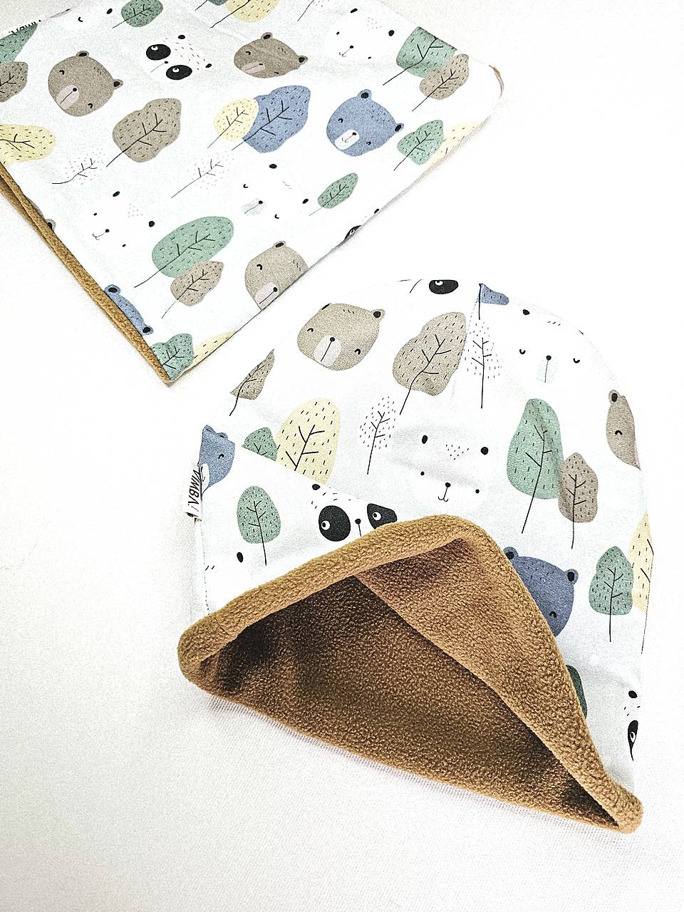 Čiapka/nákrčník na zimu "bears"