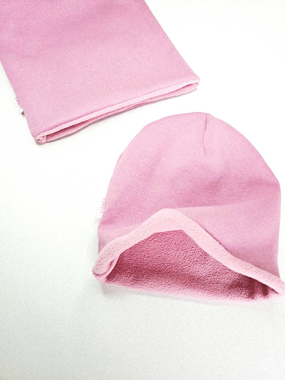 Čiapka/nákrčník na zimu "old pink"