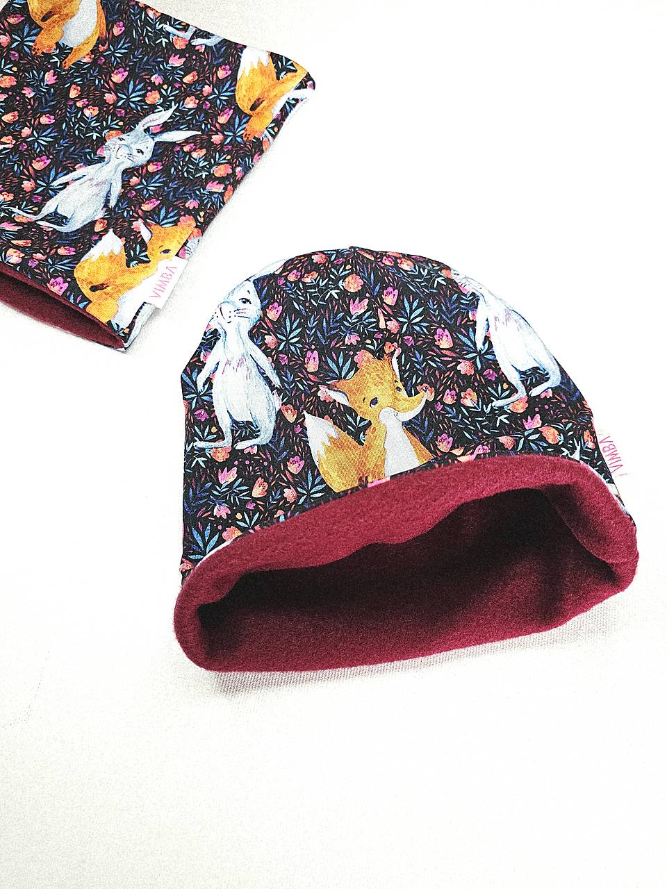 Čiapka/nákrčník na zimu "rabbit&fox"