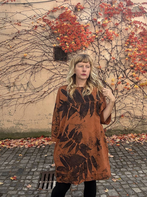 saty s vreckami .kimono skoricove.