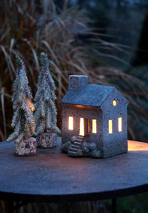 Dekorácie - Keramický domček / svietnik - 17960760_