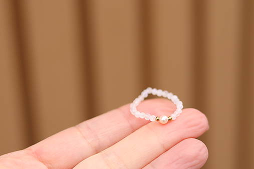 Prsteň mesačný kameň, perla