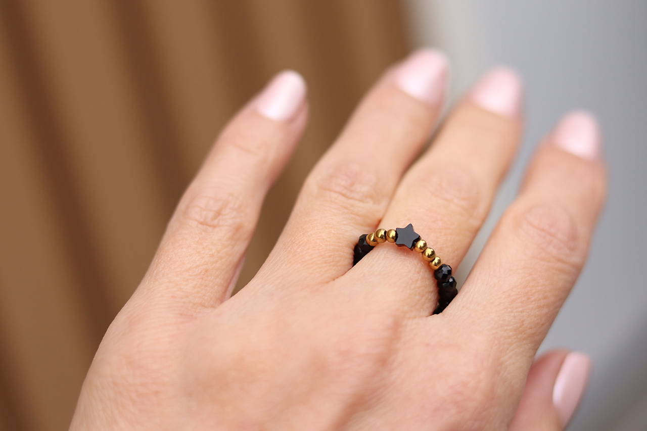 Prsteň Spinel, achát, hematit