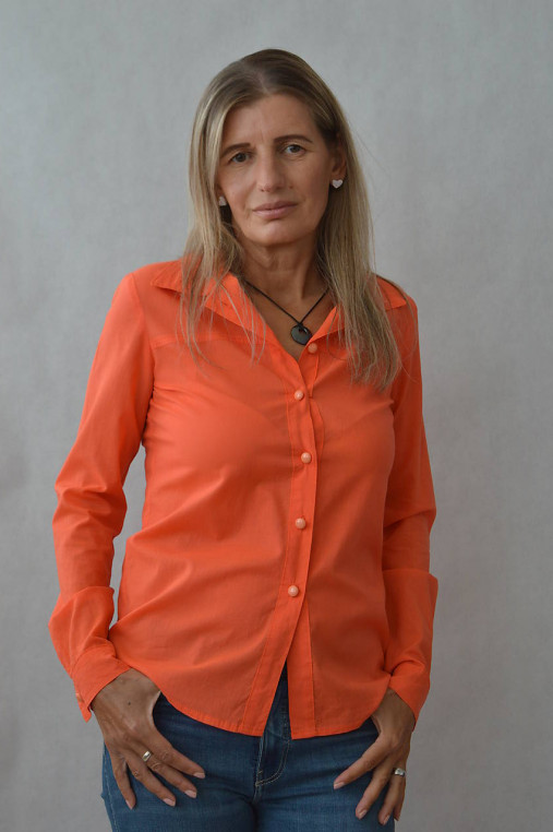 Blúzky a košele - Handmade dámska košeľa oranžová  zo 100% bavlny - 17962061_