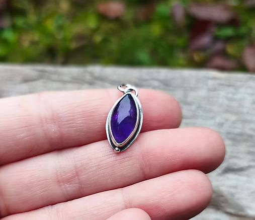 Strieborný Prívesok s Ametystom