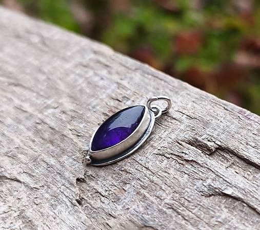 Strieborný Prívesok s Ametystom