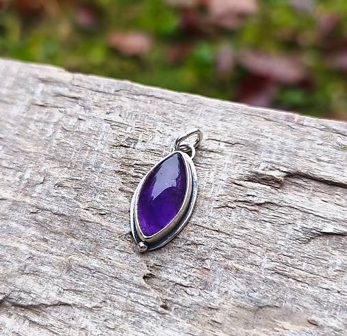 Strieborný Prívesok s Ametystom