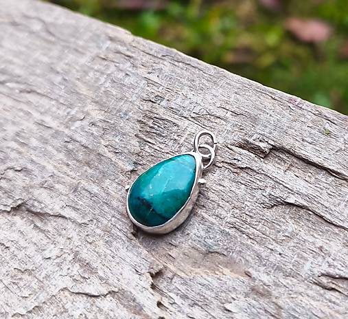 Strieborný Prívesok s Chryzokolom