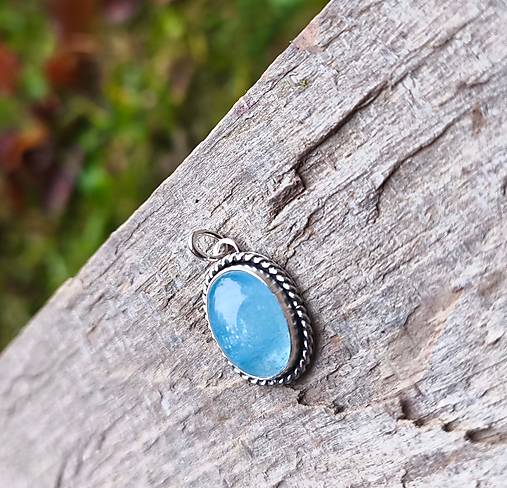 Strieborný Prívesok s Akvamarínom