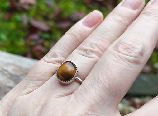 Strieborný Prsteň s Tigrím okom