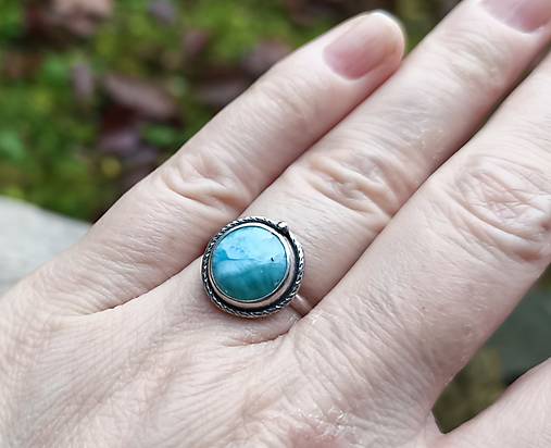Strieborný Prsteň s Larimarom
