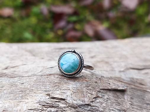 Strieborný Prsteň s Larimarom