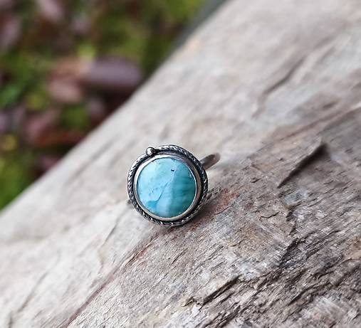 Strieborný Prsteň s Larimarom