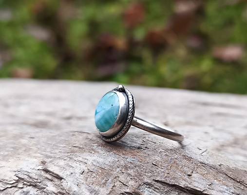 Strieborný Prsteň s Larimarom