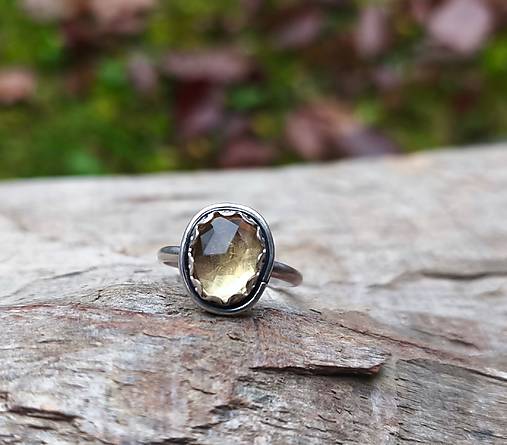 Strieborný Prsteň s Citrínom