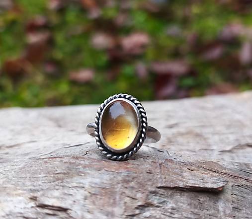 Strieborný Prsteň s Citrínom