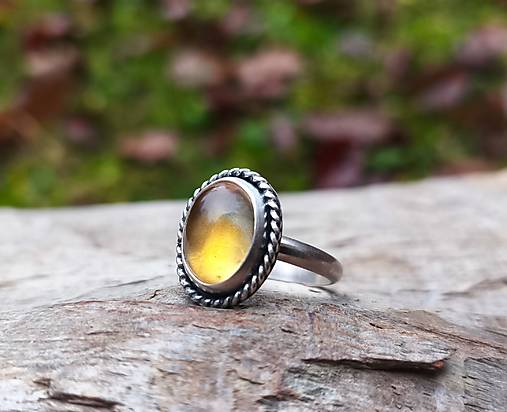 Strieborný Prsteň s Citrínom