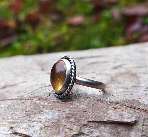 Strieborný Prsteň s Citrínom