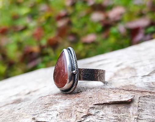 Strieborný Prsteň so Slnečným kameňom